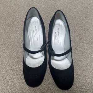 Stephane Kelian Black Suede Mary Jane Flats